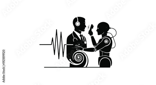 Robot assisting disabled man with ai technology