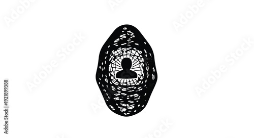 Private secure locked padlock eye illustration