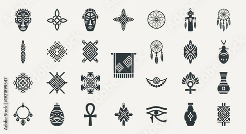 Collection of Ancient Symbols and Tribal Icons.