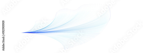 Fotografie Abstract blue and light blue dotted lines creating a flowing, dynamic wave pattern, suggesting forward motion and creativity against a white backdrop