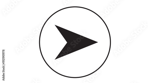 Free Download Black play button icon within a thin circular border, representing start, play, and action. - GFXLoad