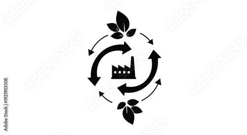 Sustainable factory recycling eco friendly concept