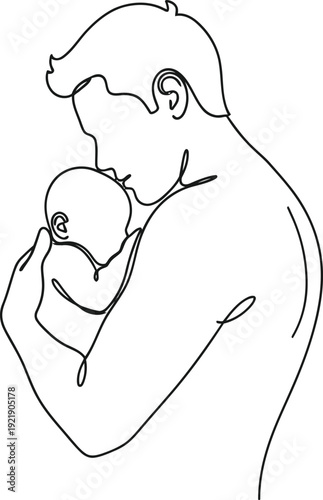 Tender moment of father and child