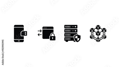 Mobile Data Transfer to Secure Server with Shield and Lock