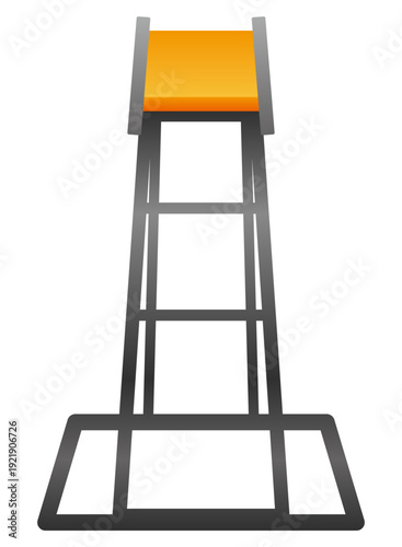スポーツのテニスの審判やプールや海の海水浴場のライフセーバー、監視員が座る高い椅子をグラデーションを付けてカラーでデザインしたベクターのイラストのグラフィック素材