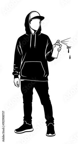 Man with spray paint can