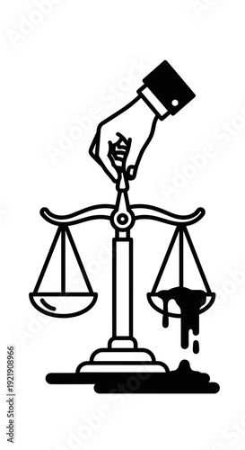 Hand altering scales of justice
