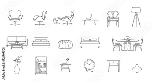 Collection of Hand Drawn Furniture Sketches and Designs.