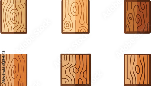 Wooden planks assortment vector illustration of wood grain textures
