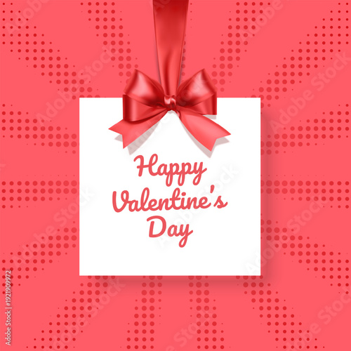 Happy Valentine's Day greeting card with a place for your wishes, vector illustration
