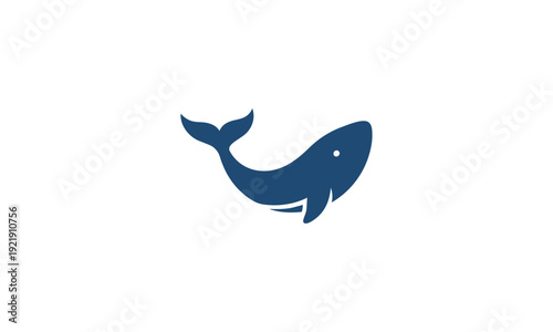 Stylized illustration of a blue whale against a black background