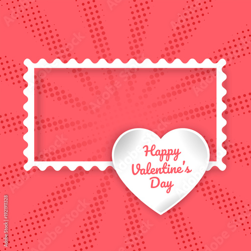 Happy Valentine's Day greeting card with a place for your wishes, vector illustration