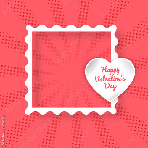 Happy Valentine's Day greeting card with a place for your wishes, vector illustration