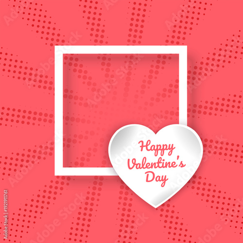 Happy Valentine's Day greeting card with a place for your wishes, vector illustration