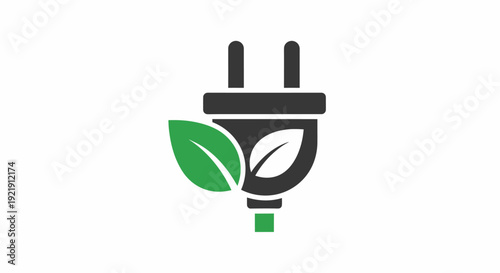 Electric Plug with Green Leaf Emblem.
