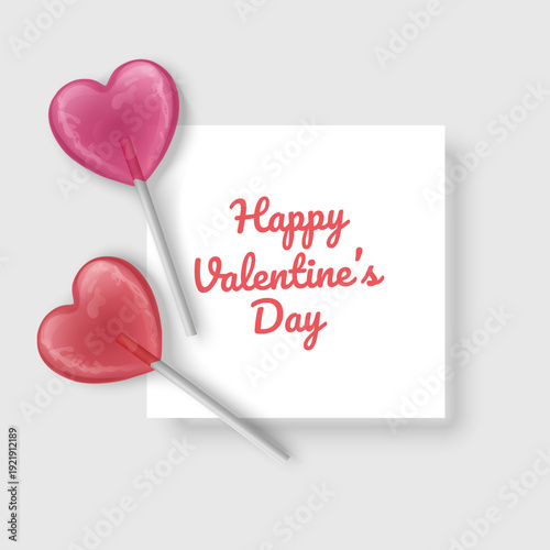 Happy Valentine's Day greeting card with a place for your wishes, vector illustration