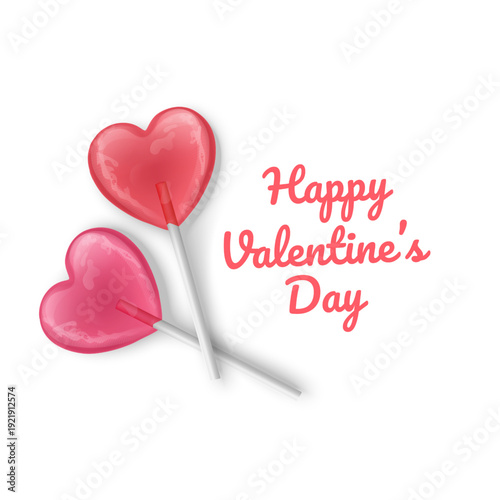 Happy Valentine's Day greeting card with a place for your wishes, vector illustration