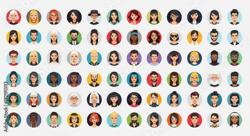 Collection of Diverse Avatars Representing People.