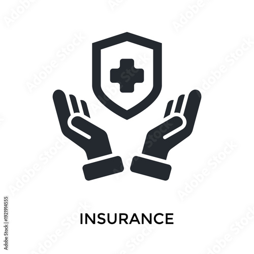 Insurance Icon Glyph Style. Vector Illustration For Graphic Design