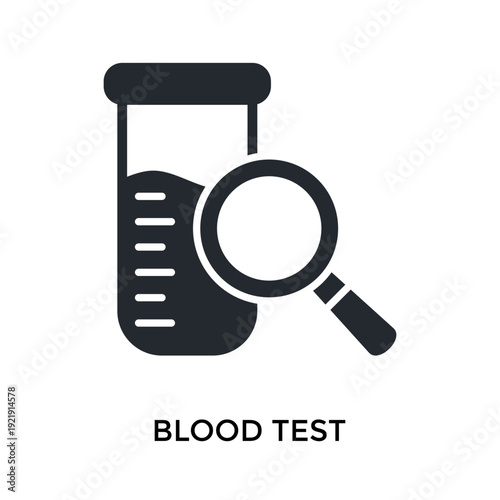 Blood Test Icon Glyph Style. Vector Illustration For Graphic Design