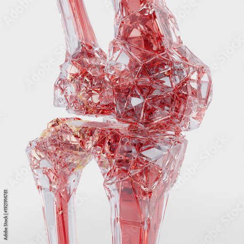 Biotechnology Concept of Joint Repair and Cartilage Regeneration 3D Rendering