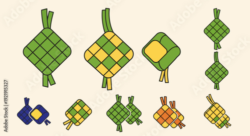Collection of Various Ketupat Designs and Shapes.