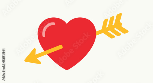 Heart Punctured by Arrow Illustration.