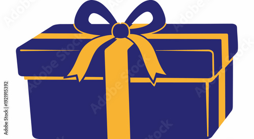 Blue Gift Box with Yellow Ribbon.