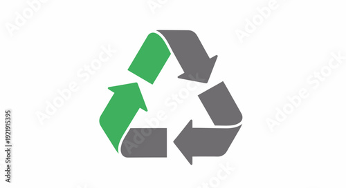 Recycling Symbol with Green Arrow.