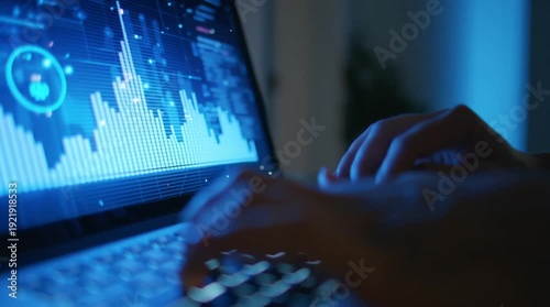 typing on laptop