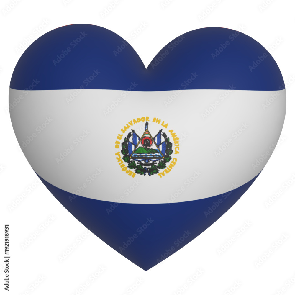 Fototapeta premium 3d heart El Salvador flag
