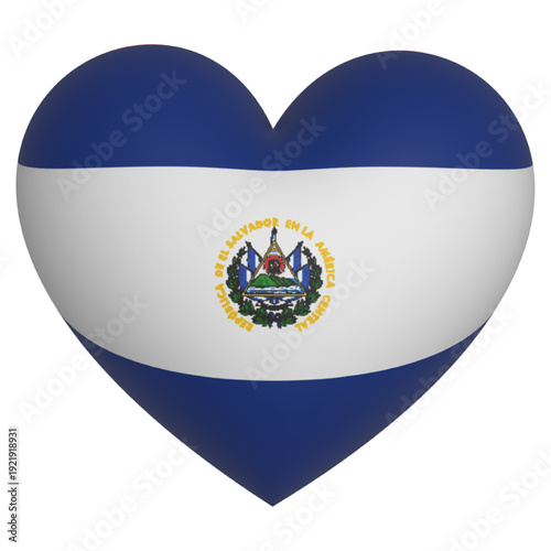 3d heart El Salvador flag