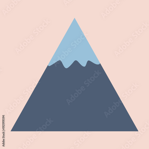 Mountain Vector Illustration – Flat Design with Snow-Capped Peak
