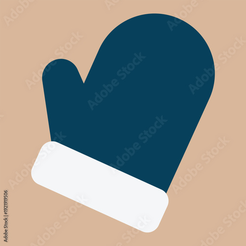 Flat Vector Illustration of a Mitten – Winter Clothing Icon Design