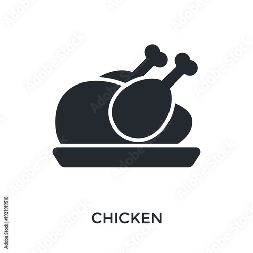 Chicken Icon Glyph Style. Vector Illustration For Graphic Design