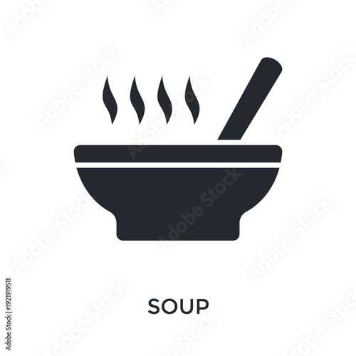 Soup Icon Glyph Style. Vector Illustration For Graphic Design