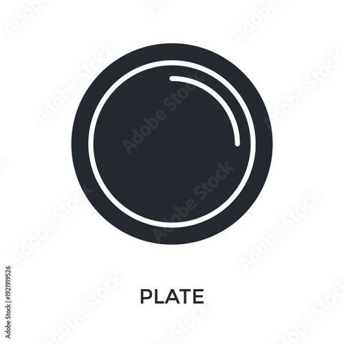 Plate Icon Glyph Style. Vector Illustration For Graphic Design