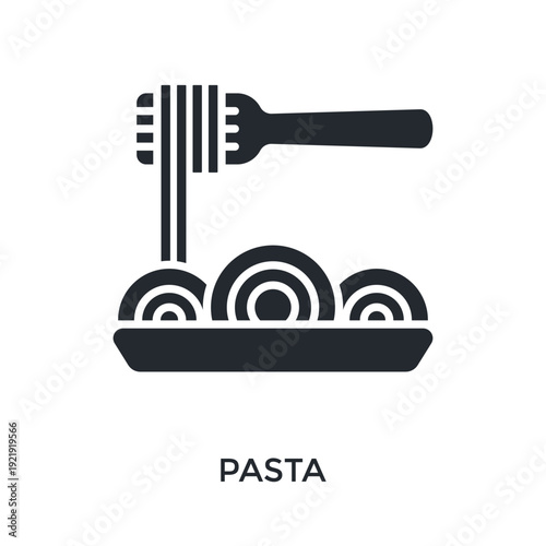 Pasta Icon Glyph Style. Vector Illustration For Graphic Design