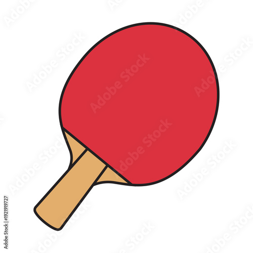 Flat Vector Illustration of a Ping Pong Paddle – Table Tennis Equipment Icon Design