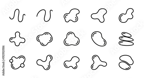 Abstract organic shapes set. Simple vector elements.