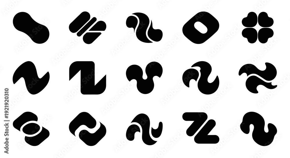 Fototapeta premium Abstract shapes collection, geometric design elements