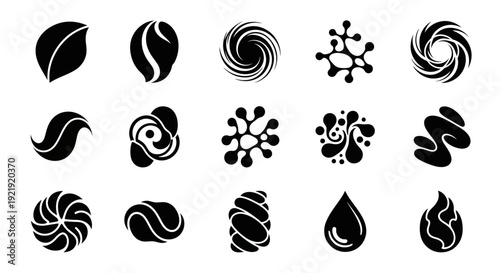 Abstract Shapes Set, Black Design Elements