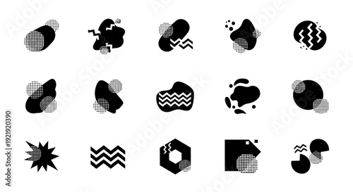 Abstract shapes set, geometric elements collection