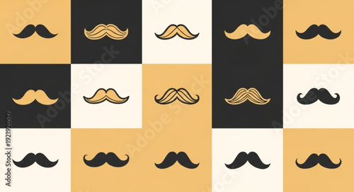 Collection of diverse mustache styles in various colors.