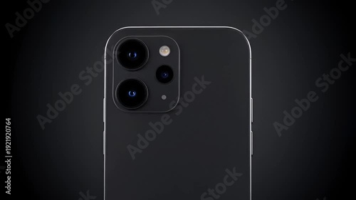 Close up view of a sleek smartphone showcasing its advanced camera system