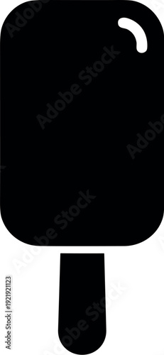 Black Silhouette of a chocolate Ice Cream Bar on Stick Vector for Design