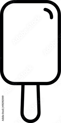 Black Chocolate Ice Cream Bar on a wooden Stick Cartoon Illustration Vector