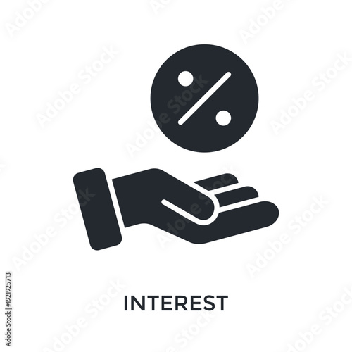 Interest Icon Glyph Style. Vector Illustration For Graphic Design