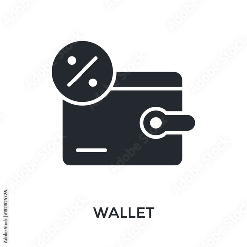 Wallet Icon Glyph Style. Vector Illustration For Graphic Design