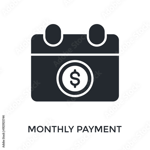 Monthly Payment Icon Glyph Style. Vector Illustration For Graphic Design